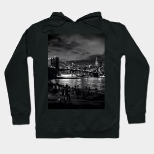 Manhattan Skyline & Brooklyn Bridge by Night - New York City Hoodie